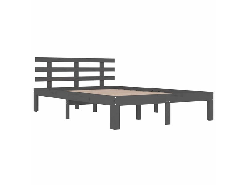  Lit double- lit adulte -  cadre de lit sans matelas bois massif gris 200x200 cm  - Conforama B