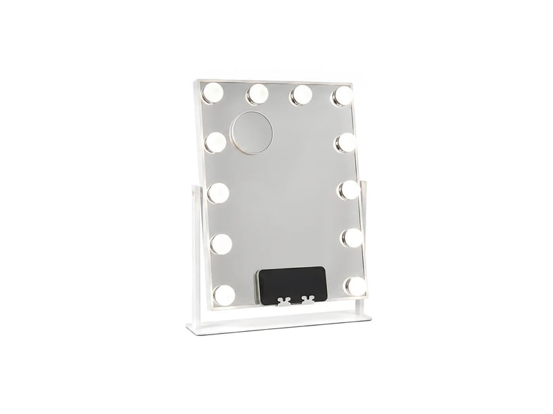  Miroir de coiffeuse hollywood, 12 ampoules led, 3 tons de lumière, intensité réglable, inclinaison 360º innovagoods  - Conforama A