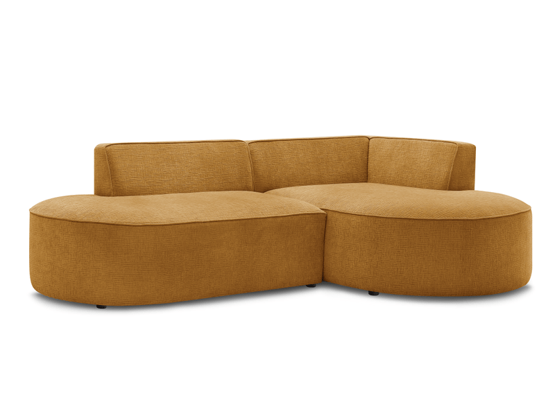  Bobochic canapé d'angle fixe rousseau tissu texturé jaune  angle droit ROUSSEAU - Conforama A