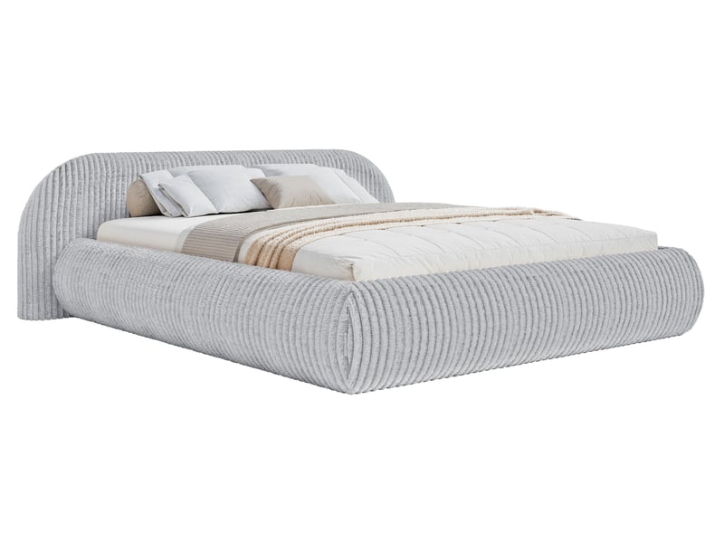  Selsey shels - lit rembourré - 200x200 cm - velours côtelé gris Shels Low - Conforama A