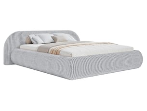 Lit avec rangement 200x200 cm <strong>SELSEY</strong>  <strong>Shels Low</strong> coloris taupe