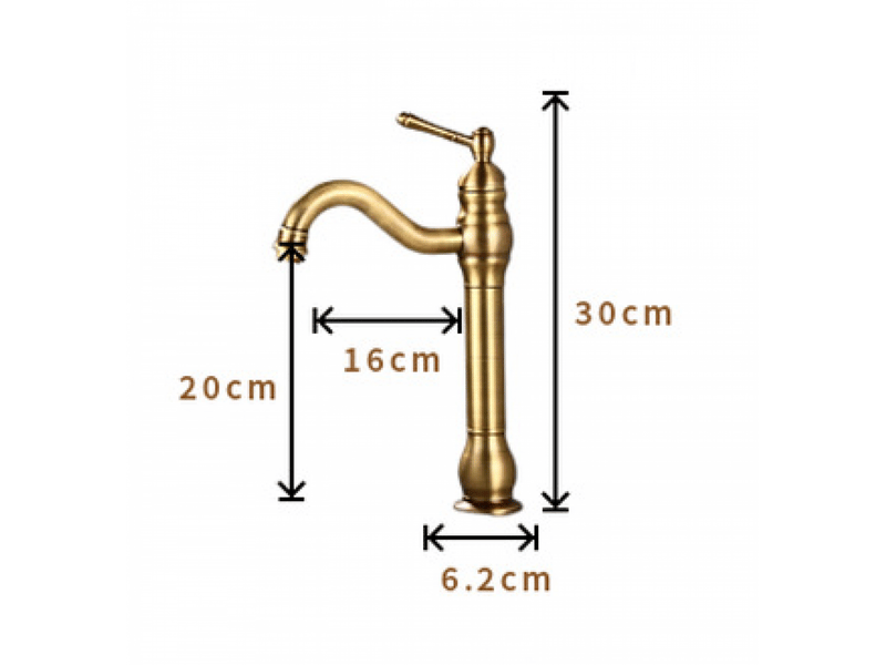  Mitigeur rétro, robinet de salle de bain, pivotant à 360°, hauteur 30cm, doré  - Conforama E