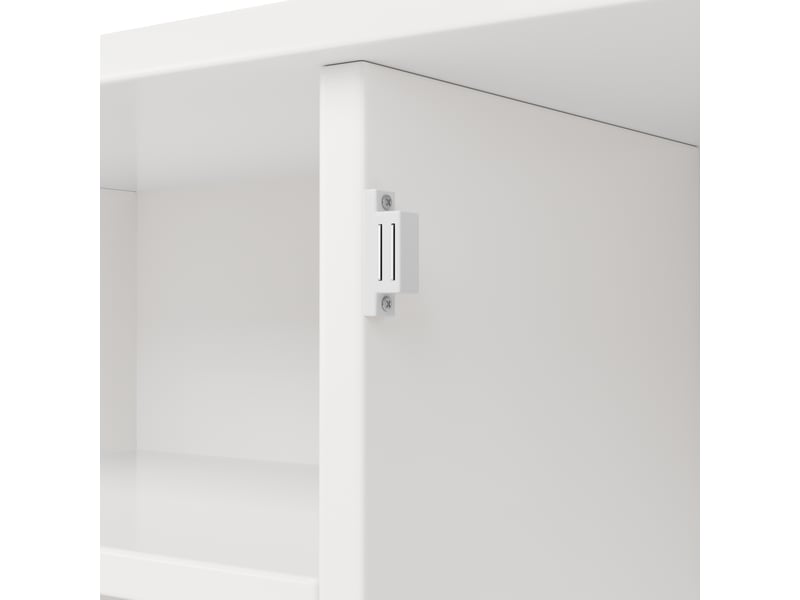 Buffet de cuisine haut blanc 120x40x188 cm, meuble vaisselier 4 portes et 2 tiroirs, rangement optimisé pour cuisine et salon - Conforama E