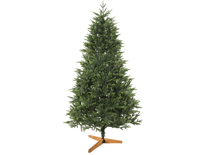  Sapin de noël artificiel touffu grande taille h.210cm épicéa piètement bois  - Conforama A