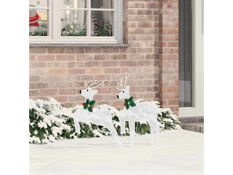  Lot de 2 rennes led, éclairage de noël, décoration de noël blanc froid 45 x 19 x 65 cm tissu cf62078  - Conforama B