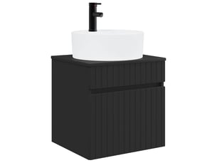 Meuble de lavabo mural, rangement salle de bain noir 49x44.5x65 cm bois d'ingénierie