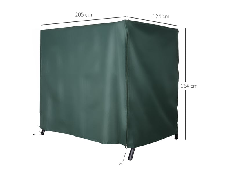 Housse de protection pour balançoire de jardin 205x124x164 cm – vert foncé – imperméable et anti-uv - Conforama C