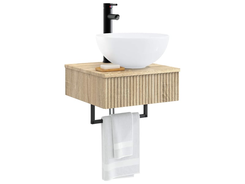  Basin de lavage mural, lavabo chêne sonoma 40x41x40.5 cm  - Conforama C