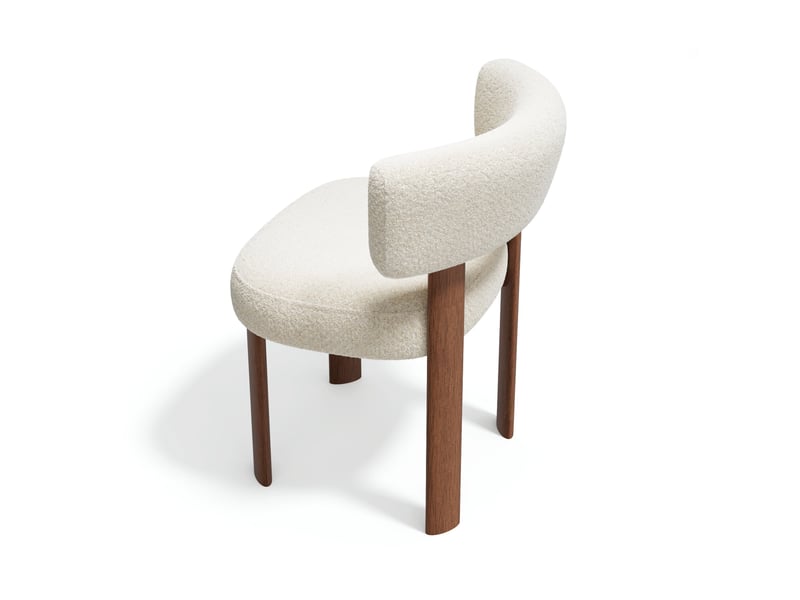  Lot de 2 chaises en tissu bouclette crème rich SC47TBCR - Conforama D