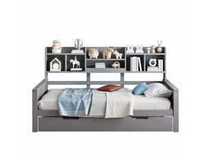 Lit banquette 90x200 cm    coloris gris