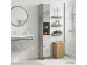 Colonne de salle de bain avec étagère ouverte breda gris béton