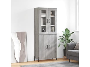 Buffet haut - bahut - meuble de rangement sonoma gris 69,5x34x180 cm bois d'ingénierie
