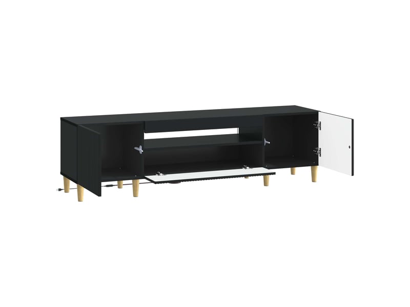  Meuble tv - banc tv - meuble de rangement led noir bois d'ingénierie  - Conforama E