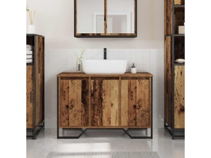 Meuble de lavabo de salle de bain, armoire de bain bois ancien 91 x 35 x 60 cm cf65509