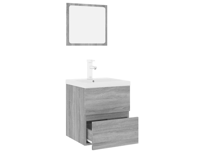 Meubles de salle de bain, armoire salle de bain sonoma gris bois d'ingénierie cf65466 - Conforama E