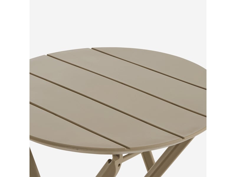 Petite table ronde pliante pour extérieur et intérieur 60 cm cervinia - gris tourterelle - Conforama D