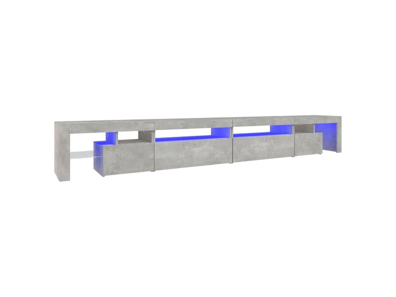  Meuble tv - banc tv - meuble de rangement avec lumières led gris béton 290x36,5x40 cm  - Conforama A