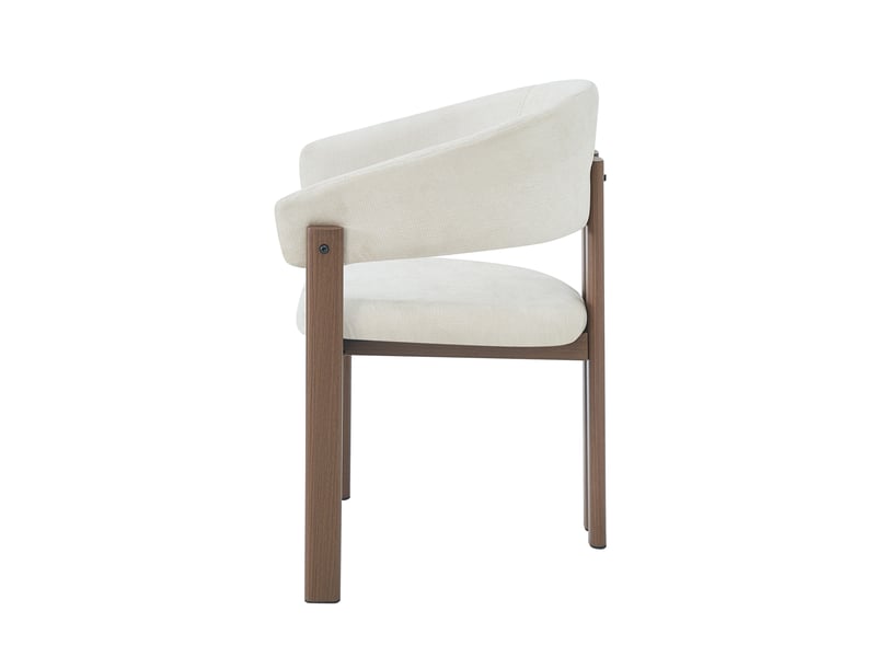  Lot de 4 chaises de salle à manger avec accoudoirs en tissu beige N634P377333B-4 - Conforama B