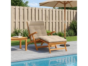 Coussin de transat, coussin pour bain de soleil vianen 100 % polyester crème 200 x 70 x 8 cm cf56298