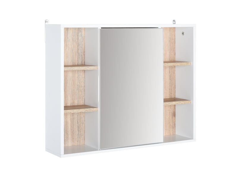  Armoire de salle de bain murale avec miroir et rangements blanc 60 x 14,5 x 49,4 cm  - Conforama A