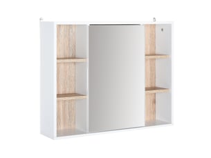 Armoire de salle de bain murale avec miroir et rangements blanc 60 x 14,5 x 49,4 cm