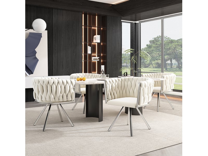  Chaise de salle à manger pivotante 360° lot de 2 evryae  - Conforama D