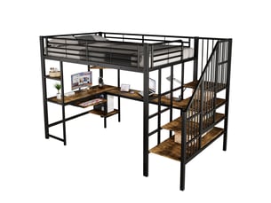Lit mezzanine 120x200 cm <strong>OOIILLEE</strong>  <strong></strong> coloris noir