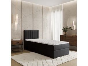 Lit avec rangement 100x200 cm <strong>MASSENO</strong> <strong></strong> coloris noir