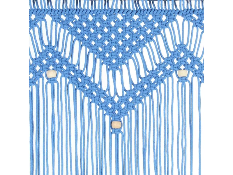  Rideau en macramé, rideau de porte bleu 140x240 cm coton cf43864  - Conforama E