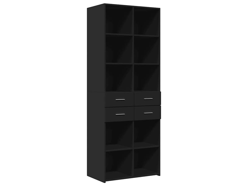  Buffet haut - bahut - meuble de rangement noir 70x42,5x185 cm bois d'ingénierie  - Conforama A