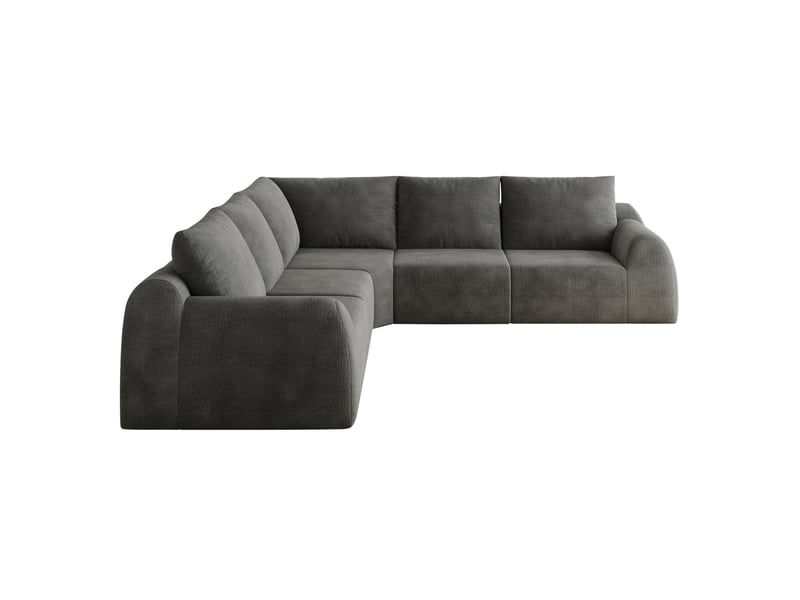  Canapé d'angle modenvie 5 places 267 x 267 x 85 cm en tissu chenille gris foncé, mousse haute élasticité  - Conforama A