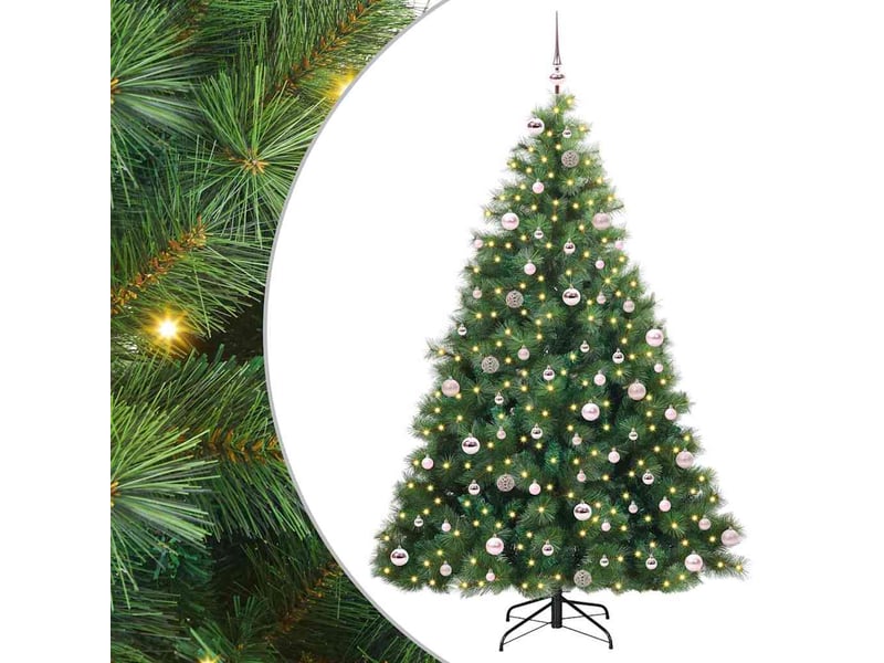 Sapin de noël, arbre de noël artificiel avec 300 led vert 240 cm pe et pvc cf61259 - Conforama A