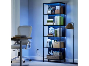 Bibliotheque coloris  noir 5 étagère(s) <strong>DESVIAE</strong> <strong></strong> - 30 cm x 179 cm