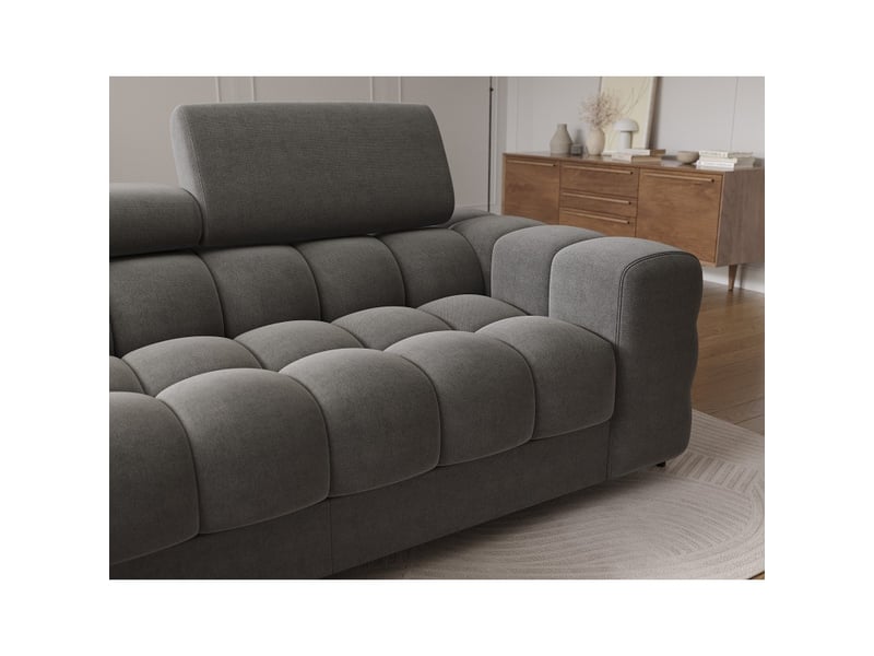 Canapé d'angle gauche convertible gris foncé confort premium 285x99x181cm filtro - Conforama D