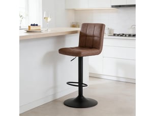 tabouret de bar assise réglable en hauteur <strong>HAUSS SPOLE</strong> - marron hauteur d'assise 60 cm vendu A l'unité