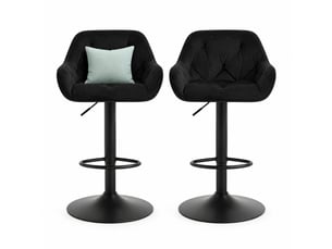 tabouret de bar assise réglable en hauteur    - noir hauteur d'assise 62.5 cm vendu Par paire