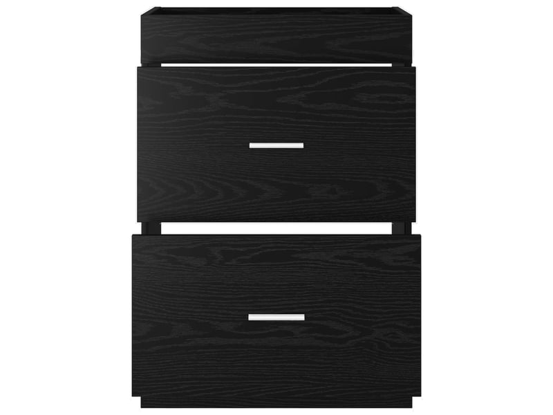 Meuble sous lavabo de salle de bain, commode chêne noir shl319  - Conforama D