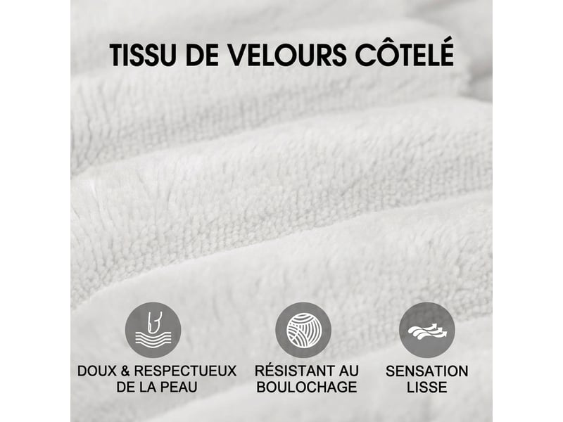 Canapé d'angle modulaire 270 cm avec méridienne en l - 3 places blanc sans montage - Conforama R