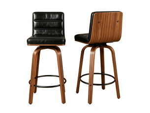 tabouret de bar <strong>REDOM</strong> - noir hauteur d'assise 66 cm vendu Par paire