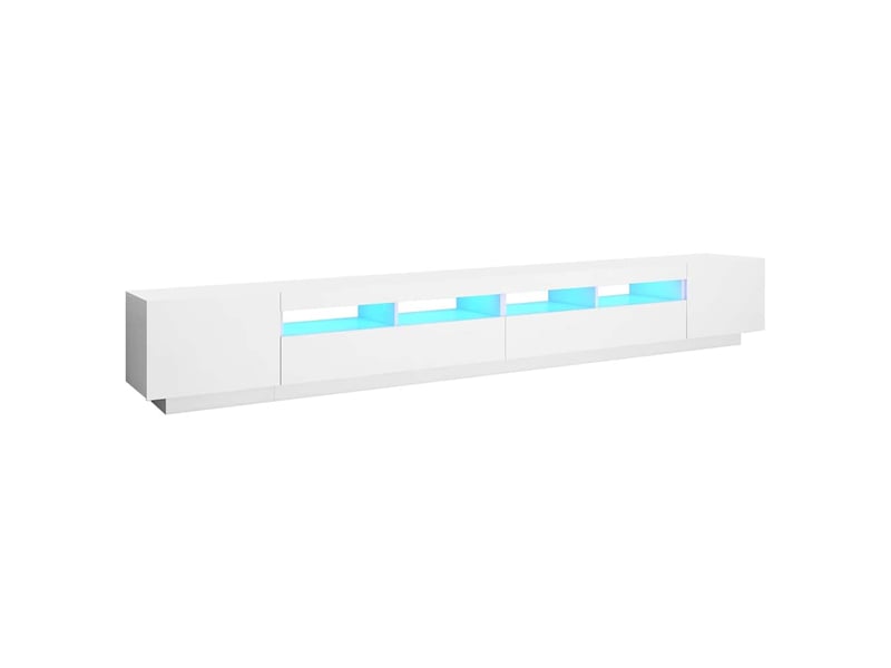 Meuble tv - banc tv - meuble de rangement avec lumières led blanc 300x35x40 cm - Conforama A
