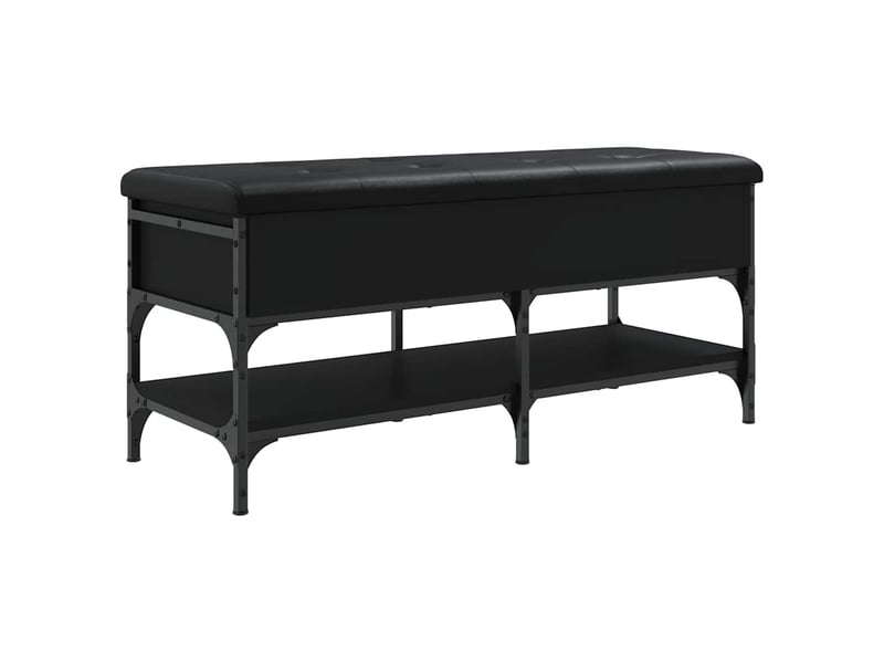  Banc à chaussures, banc de rangement noir 102x42x45 cm bois d'ingénierie  - Conforama A