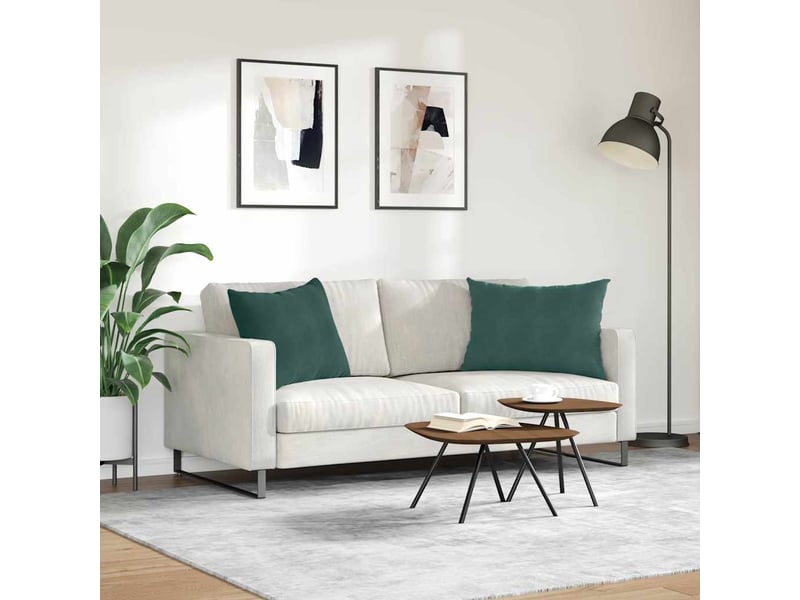 Lot de 2 coussins de canapé, coussins décoratifs vert foncé 70 x 50 cm cf59193 - Conforama D