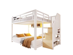 Lit superposé 140x200 cm <strong></strong>  <strong>CozyNest</strong> coloris blanc