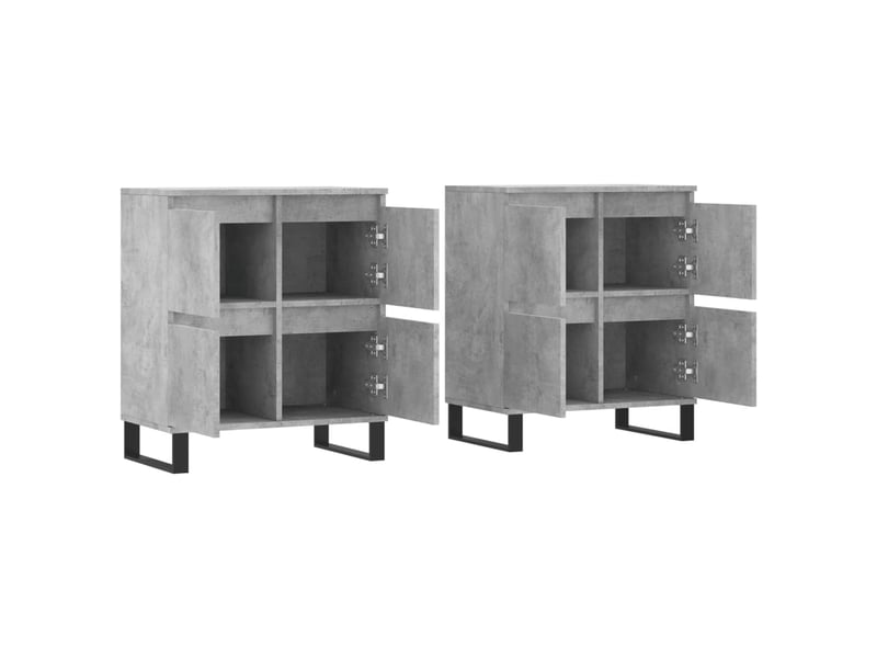  Buffets 2 pcs - bahut - meuble de rangement gris béton bois d'ingénierie  - Conforama D
