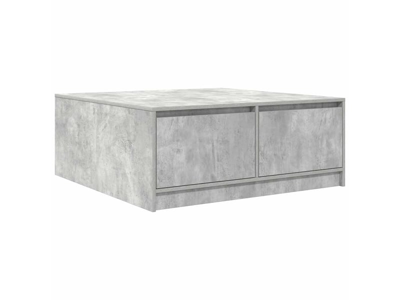  Table basse - table de salon - table à thé avec tiroirs gris béton 100x100x40 cm  - Conforama A