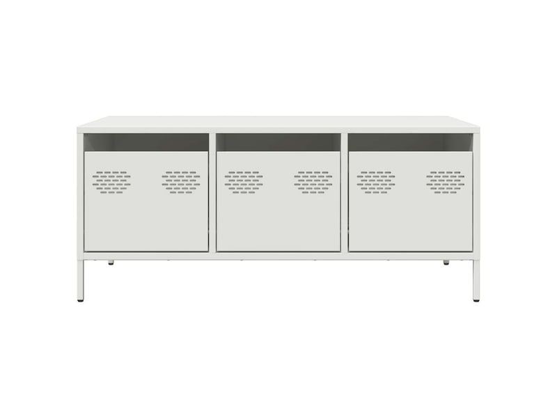  Table basse rectangulaire | table de salon blanc 101,5x50x43,5 cm acier laminé à froid  - Conforama D