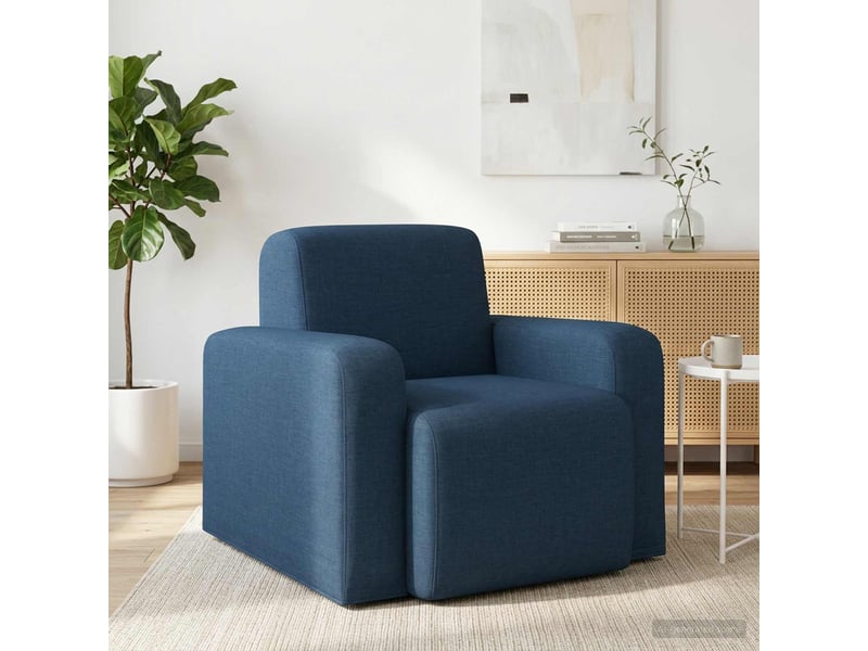 Vidaxl fauteuil bleu tissu - Conforama B