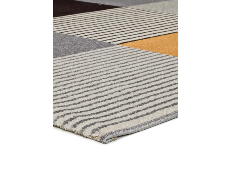  Tapis atticgo gladys gris et moutarde rectangulaire moderne - 100% polypropylène, revers jute 12139 - Conforama E