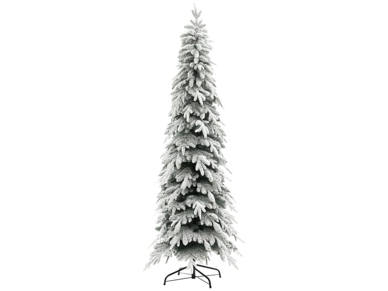  Sapin de noël artificiel de 210 cm, ressemblant à un vrai sapin avec 800 branches denses, neige artificielle, ouverture pour voiture  - Conforama A