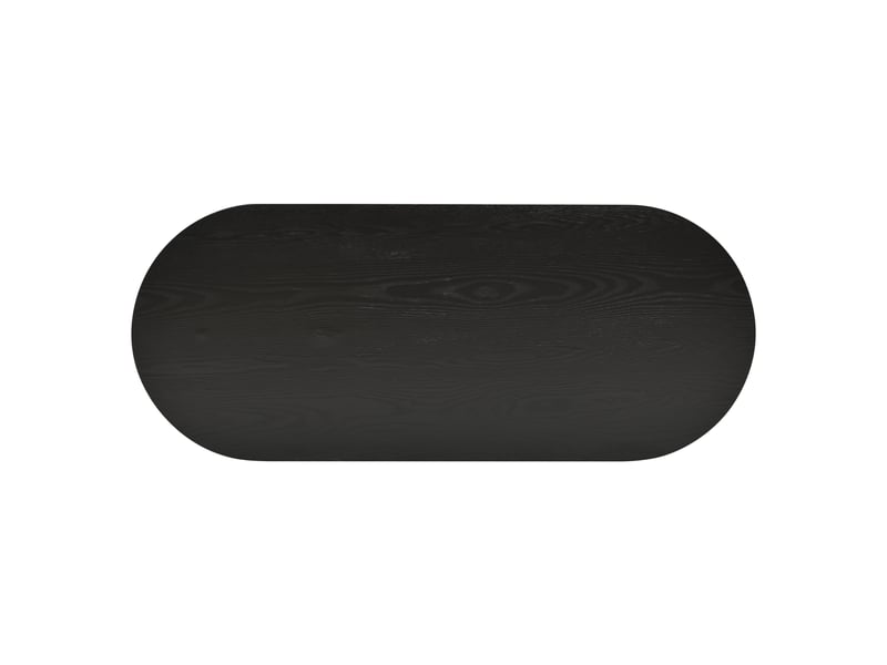  Table basse ovale minimaliste noire moderne (119,7 x 49,8 x 35,5 cm), peinte à la bombe, idéale pour le salon, le canapé, ou comme table d'appoint ou de détente. Fabriquée en mdf.  - Conforama E